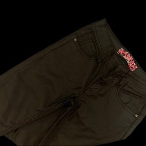 European Black Leather Jeans